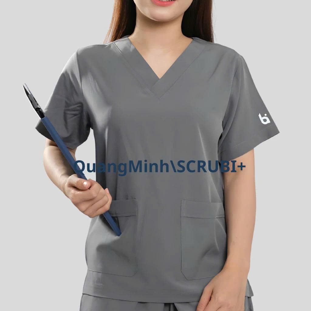 Bộ Scrubs Cổ Tim  chất vải Lon GIãn, Thoáng Mát, Đồng Phục Y Tế,spa