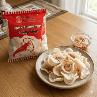 Bánh phồng tôm Thơ Bích Chi giòn ngon đặc biệt, nở đều, tiện chiên, chuẩn vị truyền thống – đồ ăn vặt, đãi tiệc