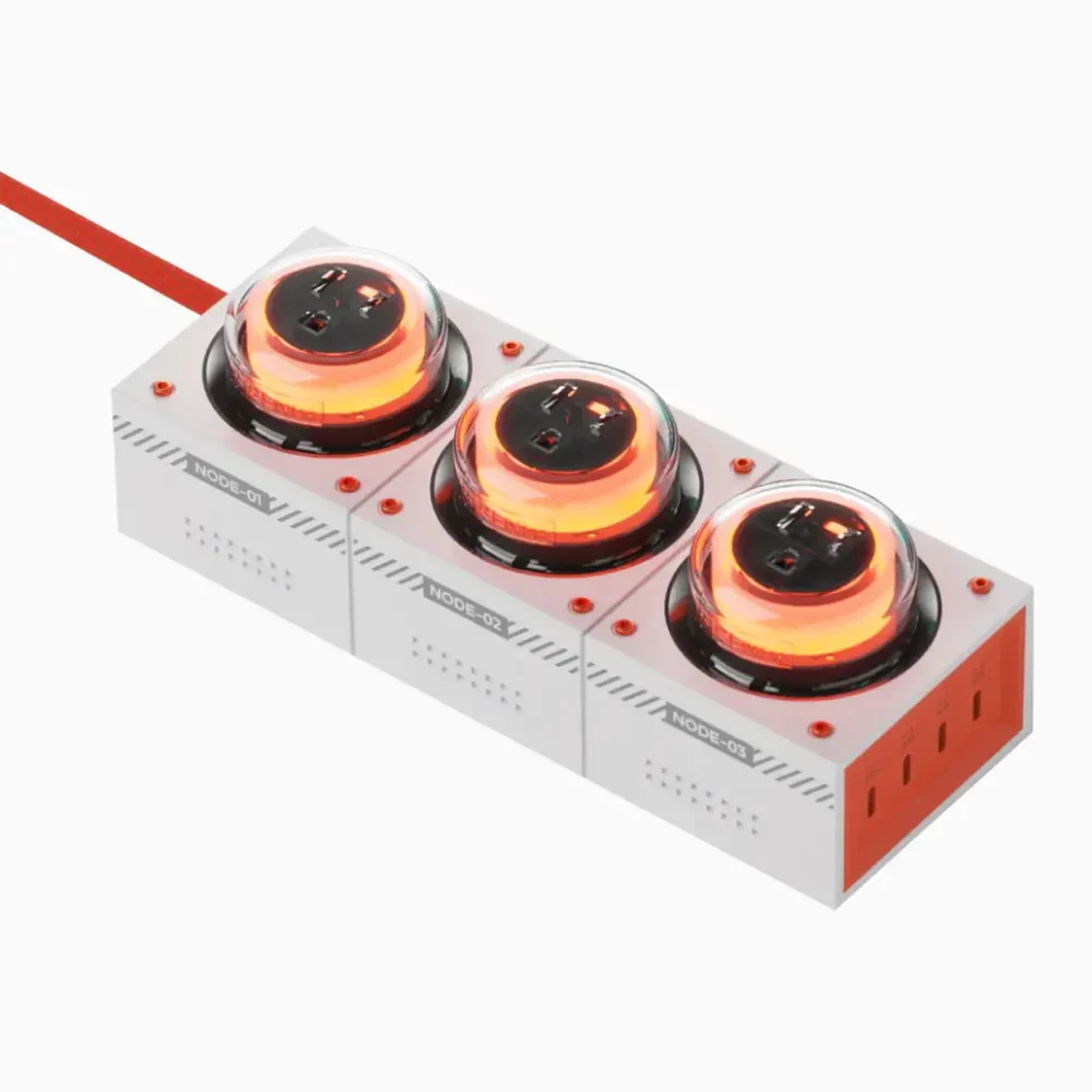 Trạm Sạc Genki Moonbase GaN 240W – Hub 7in1 x 4 USB-C x 3 Ổ Điện AC | 3 Cổng Cắm An Toàn