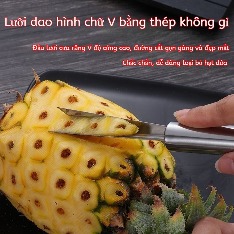 Dụng Cụ Lấy Mắt Dứa Thép Không Gỉ | Dao V-Shaped Lấy Hạt Dứa Dễ Sử Dụng