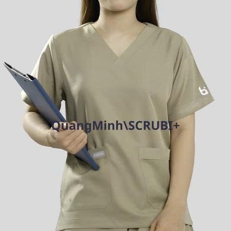 Bộ Scrubs cổ tim , chất vải Lon GIãn, spa,y tế, thiết kế có túi tiện lợi