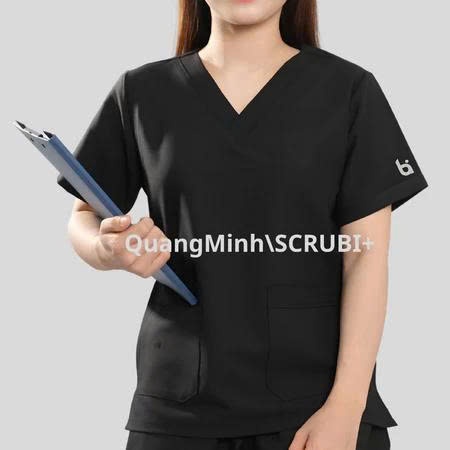 Bộ Scrubs cổ tim , chất vải Lon GIãn, spa,y tế, thiết kế có túi tiện lợi