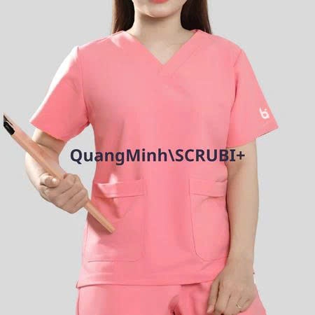 Bộ Scrubs cổ tim , chất vải Lon GIãn, spa,y tế, thiết kế có túi tiện lợi