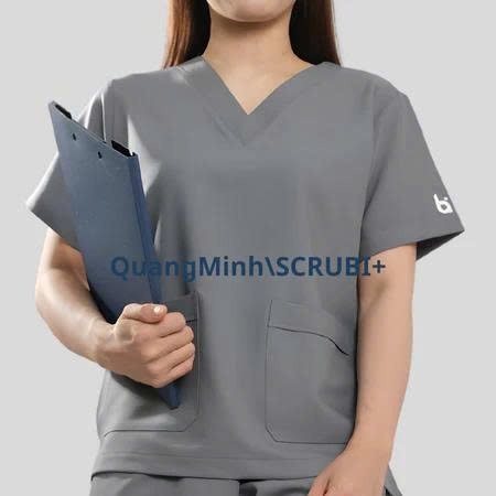 Bộ Scrubs cổ tim , chất vải Lon GIãn, spa,y tế, thiết kế có túi tiện lợi