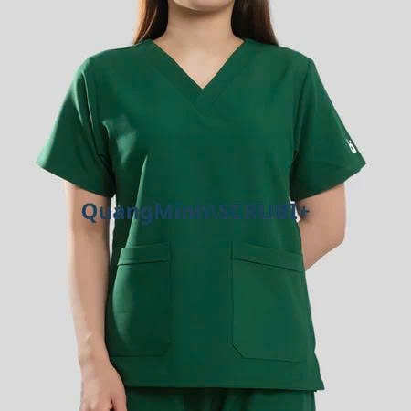Bộ Scrubs cổ tim , chất vải Lon GIãn, spa,y tế, thiết kế có túi tiện lợi