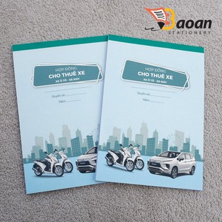 Hợp đồng CHO THUÊ XE (xe ôtô - xe máy) khổ a4 2 liên
