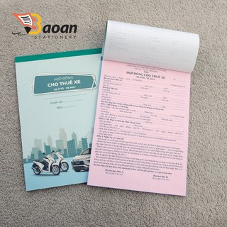 Hợp đồng CHO THUÊ XE (xe ôtô - xe máy) khổ a4 2 liên