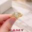 Nhẫn Nữ Đính Đá Cao Cấp Hình Kim Cương 3D Mạ Vàng– Thiết Kế Sang Trọng, Lấp Lánh, Tôn Da Tay
