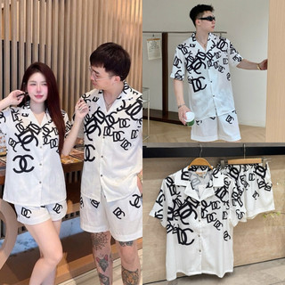 (Có Sẵn) Đồ Bộ, Đồ Đôi Trắng Cộc Đùi Hoạ Tiết Chữ D.C Mặc Nhà, Mặc Ngủ Thoải Mái, Sang Trọng-Hàng QCCC