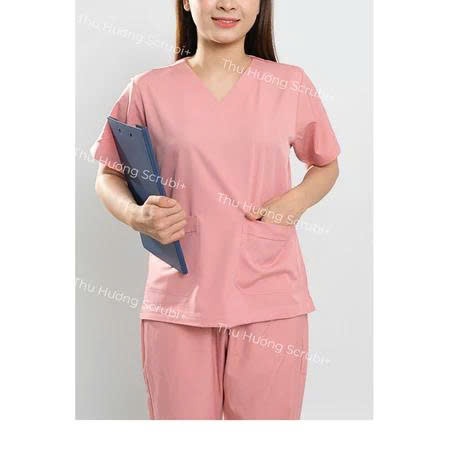 Bộ Scrubs Vải lon nhật nhiều màu Cổ Tim, Mềm Nhẹ,Co Giãn,y tế, spa, dược sỹ,quần ÁO phòng mổ