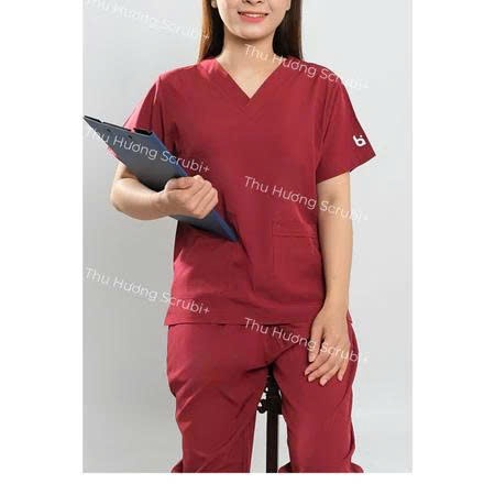 Bộ Scrubs Vải lon nhật nhiều màu Cổ Tim, Mềm Nhẹ,Co Giãn,y tế, spa, dược sỹ,quần ÁO phòng mổ