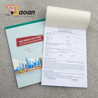 Hợp đồng thuê nhà/ phòng trọ/ mặt bằng khổ A4 - 2 liên - 50 bộ/ cuốn+++++