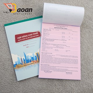 Hợp đồng thuê nhà/ phòng trọ/ mặt bằng khổ A4 - 2 liên - 50 bộ/ cuốn+++++