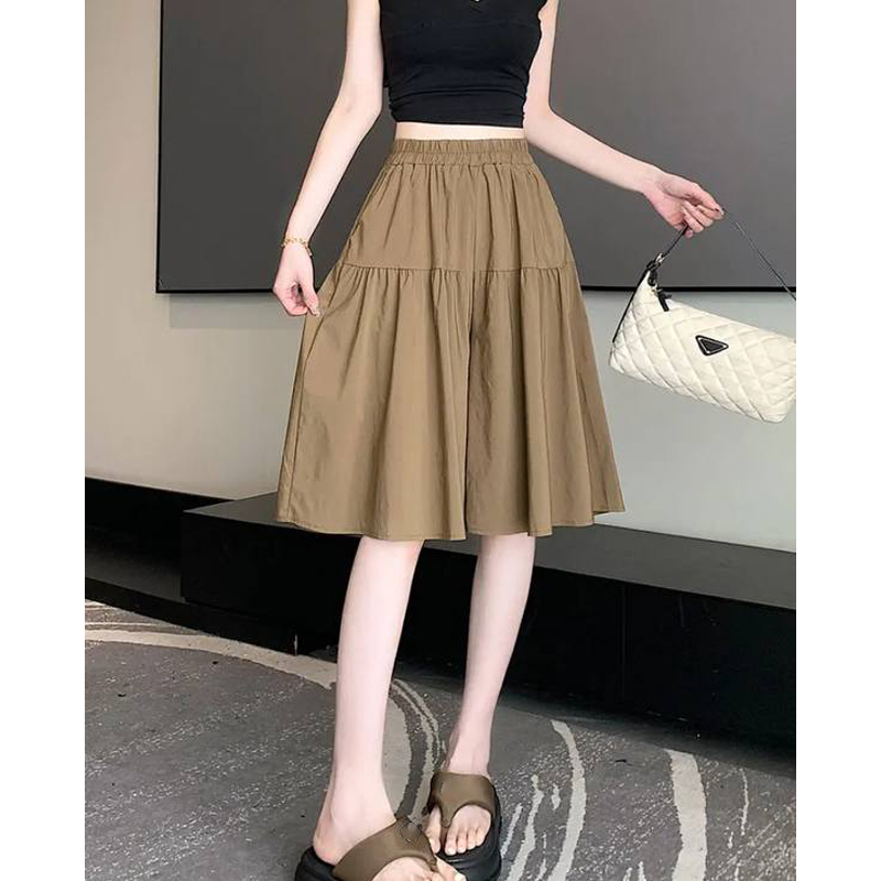 [KHUYẾN MẠI MỞ BÁN] Quần giả váy nữ big size lửng ống rộng xếp ly ngang gối cạp chun mẫu mới 2026 chất mềm mát