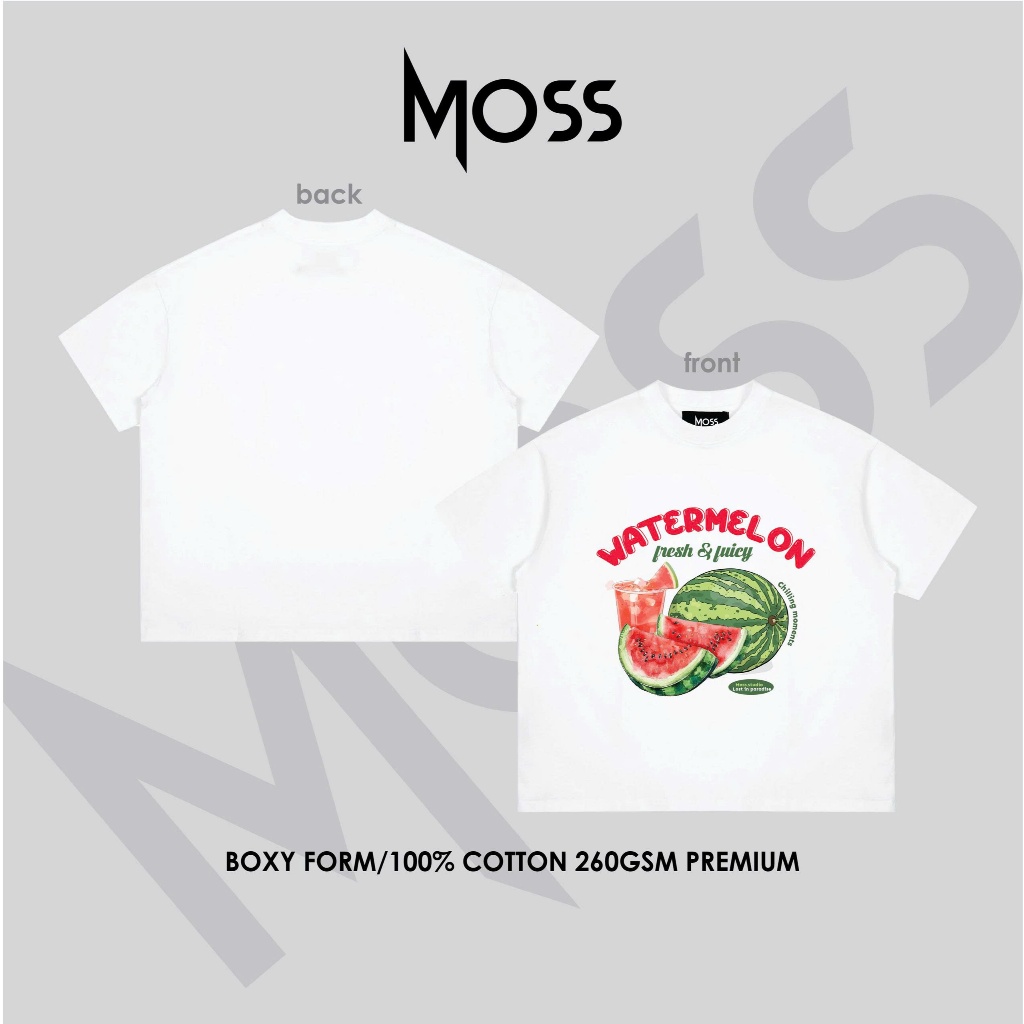 ( DEAL MỞ BÁN )MOSS.STU "BST FRESH & JUICY" ÁO THUN BOXY TRÁI CÂY MÙA HÈ - ÁO THUN BOXY ĐI BIỂN   -  COTTON 100% 260GSM