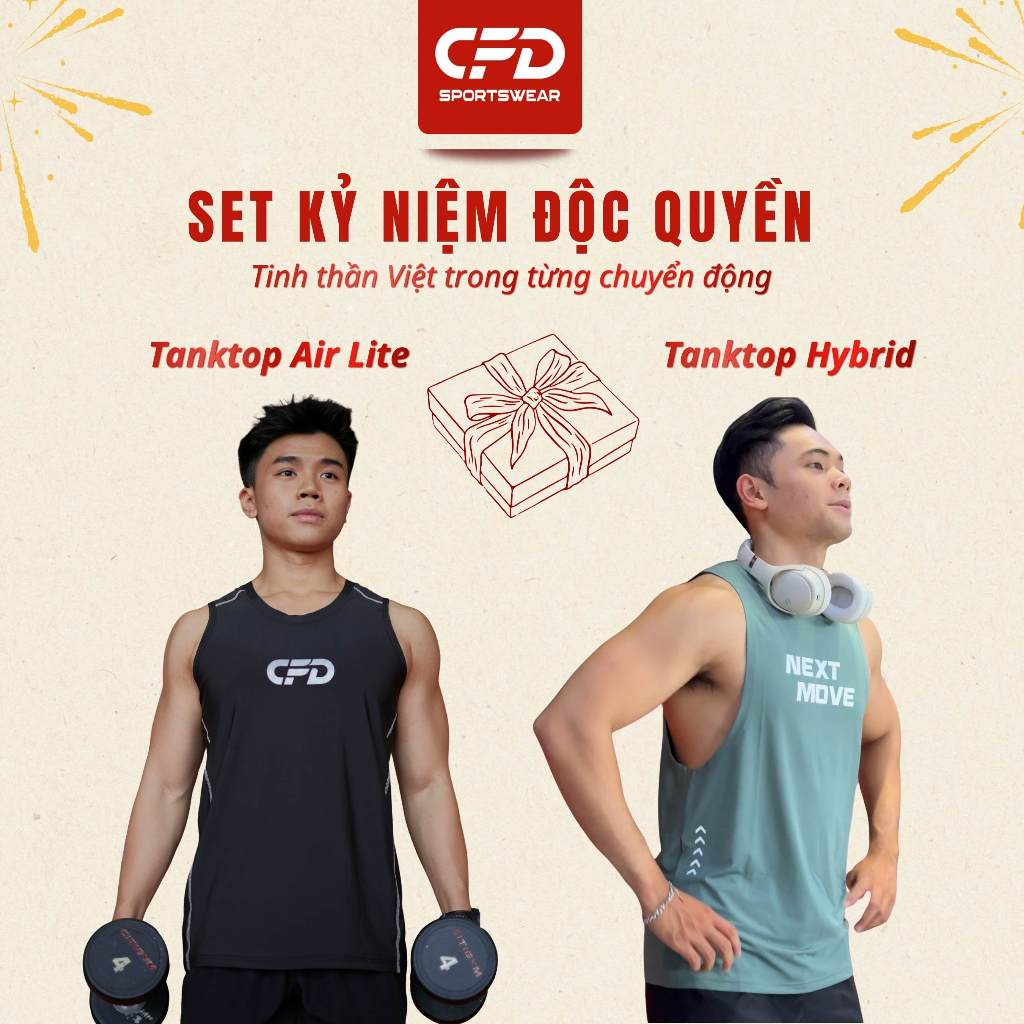 Set 2 Áo Tanktop CFD - Bản Độc Quyền 30.4 - Form Body Fit Gym - Tôn Dáng Tự Nhiên