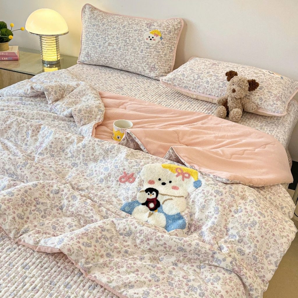 Sét chăn ga đũi cotton korea 5D