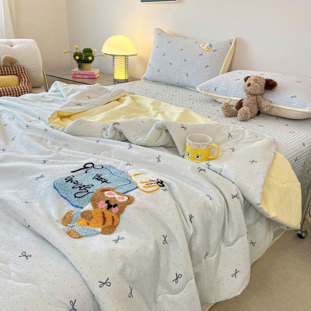 Sét chăn ga đũi cotton korea 5D