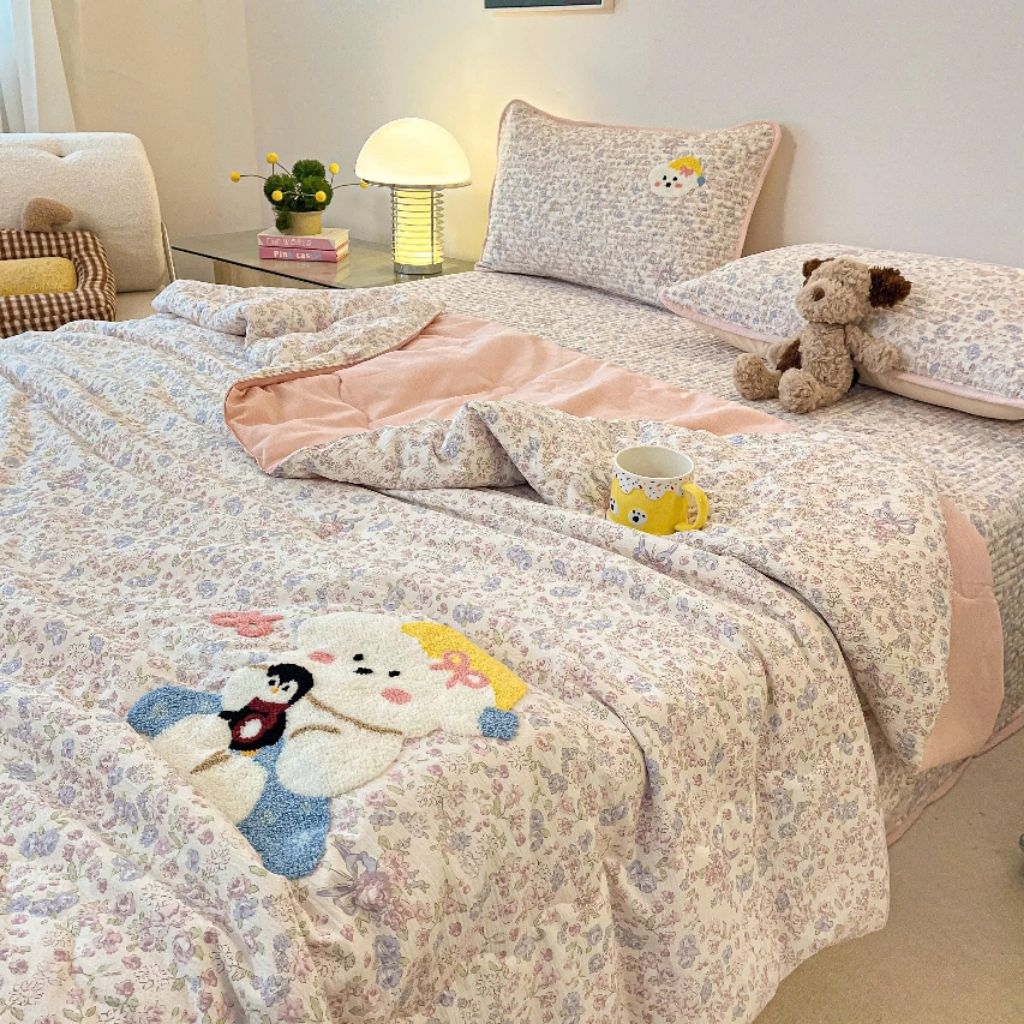 Sét chăn ga đũi cotton korea 5D
