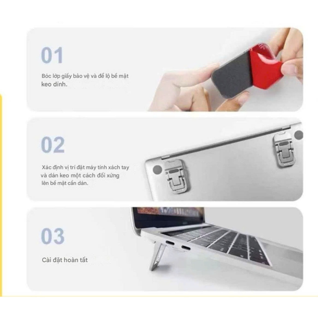 Set 2 Chân Đế Laptop Mini Gập Gọn Điều Chỉnh 2 Góc – Đế Kê Tản Nhiệt Nâng Máy Tính Bàn Phím Tiện Lợi