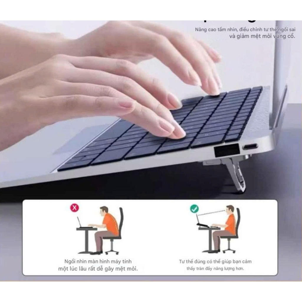 Set 2 Chân Đế Laptop Mini Gập Gọn Điều Chỉnh 2 Góc – Đế Kê Tản Nhiệt Nâng Máy Tính Bàn Phím Tiện Lợi