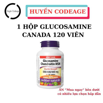 Viên uống bổ khớp Glucosamine Chondroitin MSM WEBBER NATURALS Hộp 120 viên - Huyền Codeage