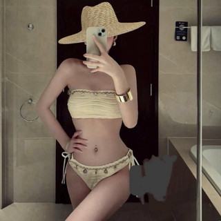 QCL1 6182 Set bikini áo quây quần tam giác phối sò siêu xinh