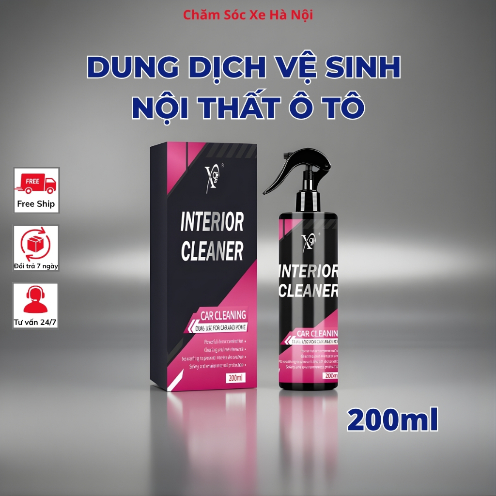Chai Xịt Vệ Sinh Nội Thất Xe Hơi 200ml – Dung Dịch Làm Sạch Ghế Da, Taplo, Nhựa Ô Tô