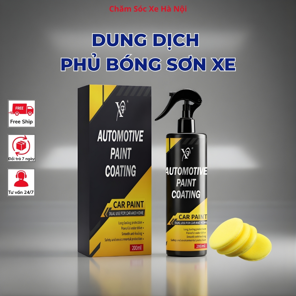 CHAI XỊT PHỦ BÓNG SƠN XE NANO CERAMIC 200ML – BẢO VỆ TOÀN DIỆN, SÁNG BÓNG NHƯ MỚI