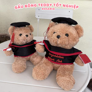 Gấu Teddy Tốt Nghiệp Cao Cấp 25cm & 35cm – Thêu Lời Chúc Theo Yêu Cầu, Quà Tặng Sinh Viên Ra Trường