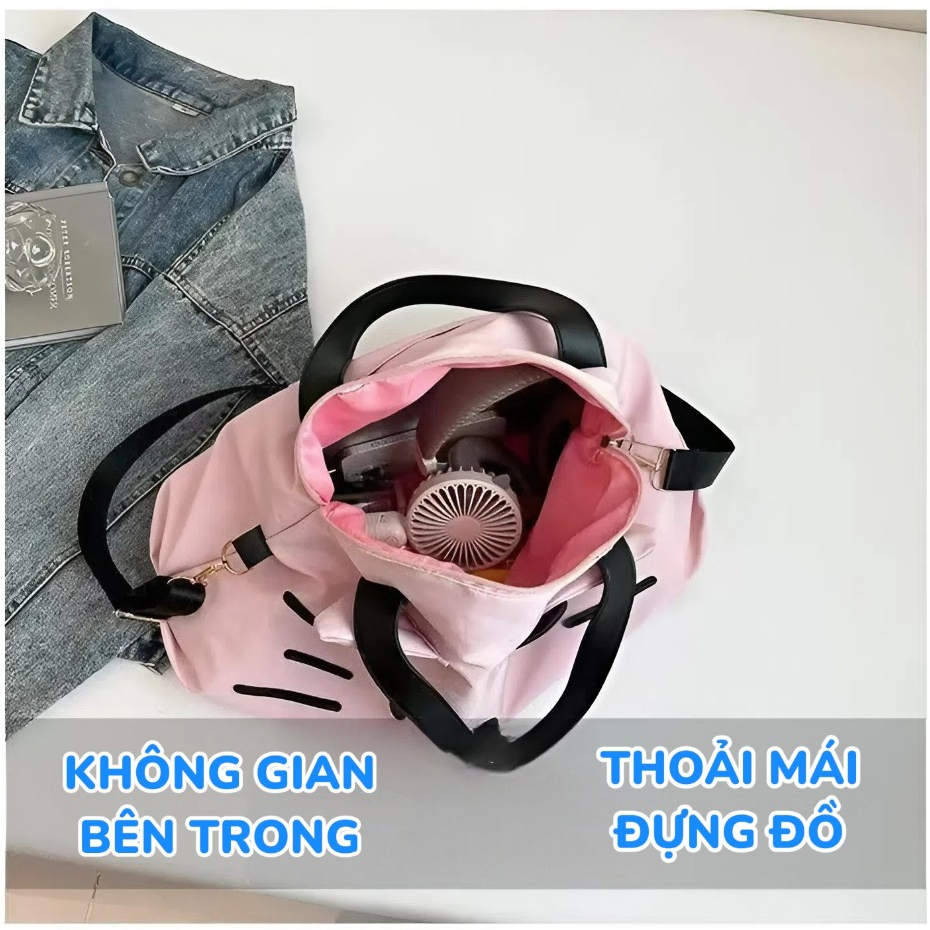 Túi xách nữ Hello Kitty dễ thương form lớn, túi đeo chéo nữ chống nước,đi du lịch, túi đi học, đi chơi Hàn Quốc