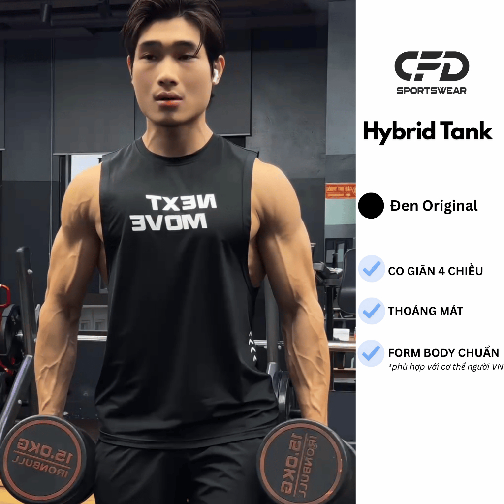 Set 2 Áo Tanktop CFD - Bản Độc Quyền 30.4 - Form Body Fit Gym - Tôn Dáng Tự Nhiên