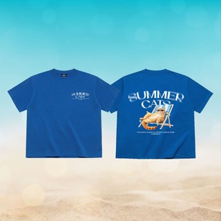 Áo Thun Boxy CAT SUMMER YOUTHPOWER Form Rộng Nam Nữ Oversize Unisex Cotton 2 Chiều 250gsm Cổ Tròn Local Brand Việt Nam