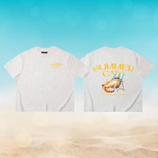 Áo Thun Boxy CAT SUMMER YOUTHPOWER Form Rộng Nam Nữ Oversize Unisex Cotton 2 Chiều 250gsm Cổ Tròn Local Brand Việt Nam