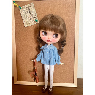 Set sơ mi jean kèm quần legging búp bê blythe,ob24