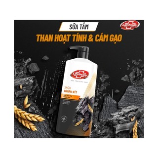 Sữa Tắm Lifebuoy Detox Than Hoạt Tính & Cám Gạo  800g, sạch nhờn rít