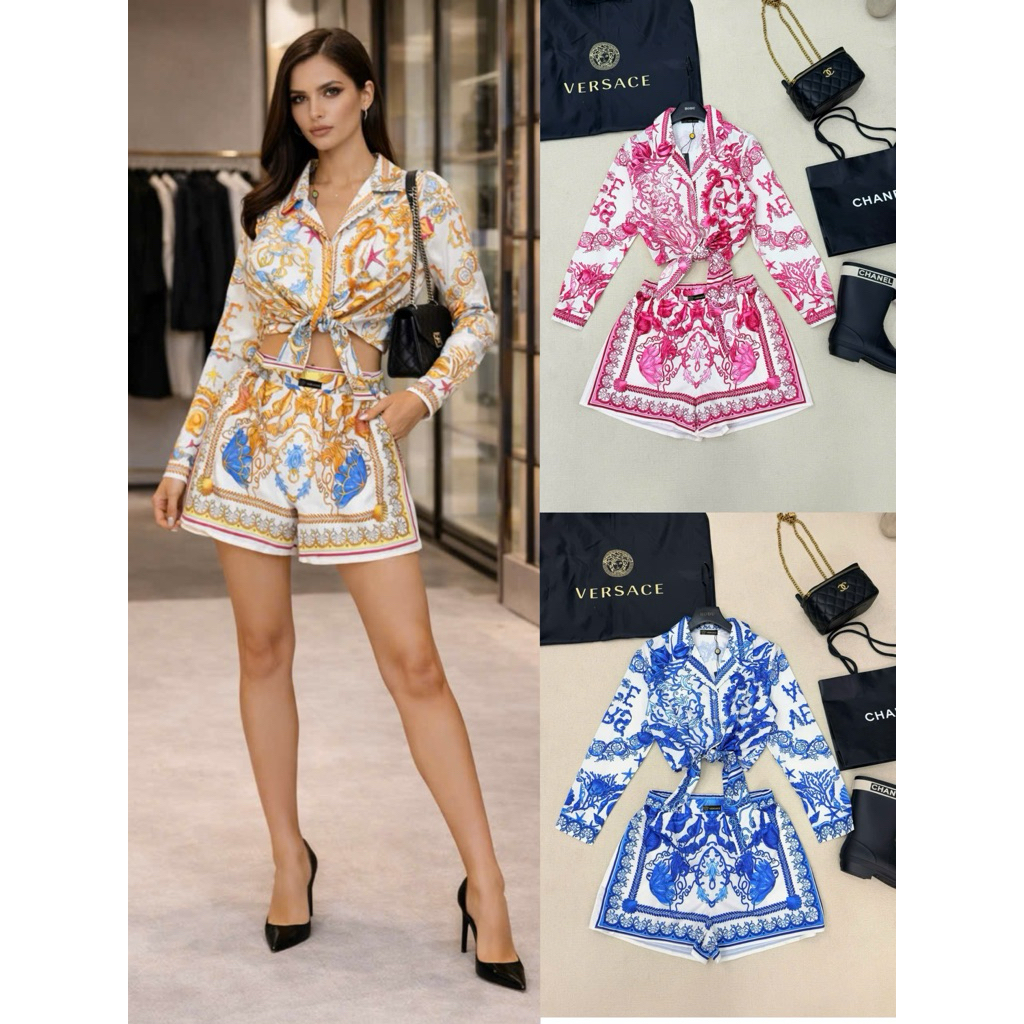 set áo cột & short Versace new style mùa hè