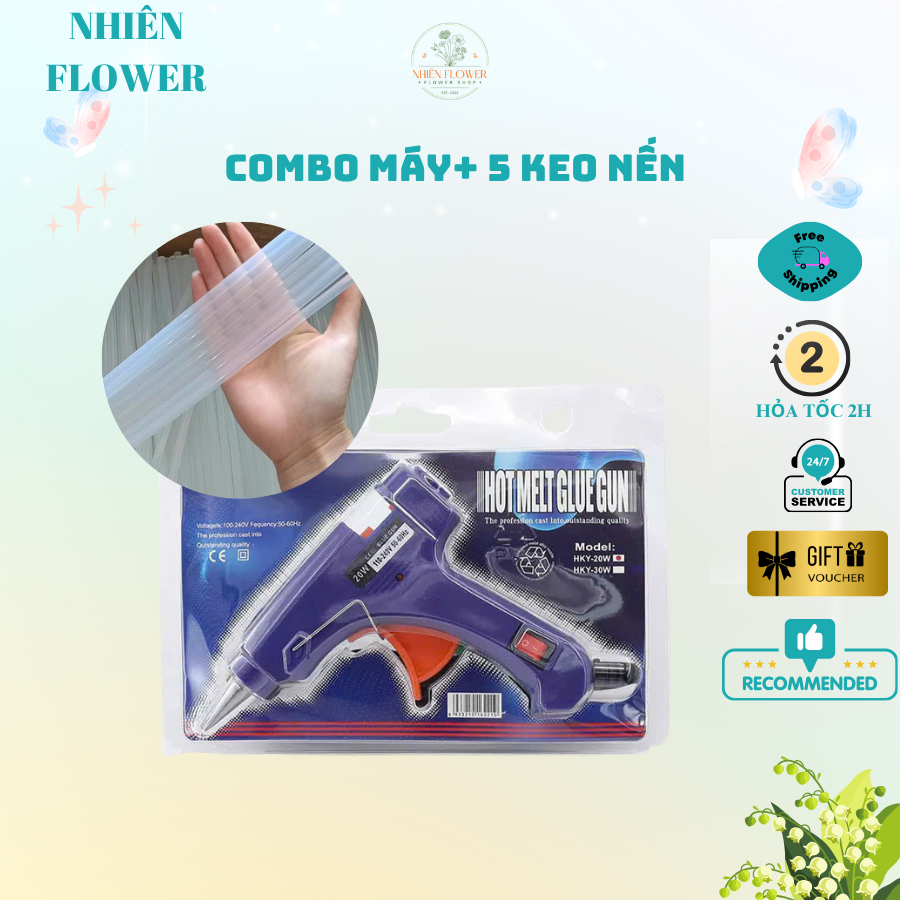 Máy Bắn Keo 20W Kèm Keo Nến Nhỏ Loại Tốt Siêu Dính Nhỏ Gọn, Tiện Lợi, Dễ Dàng Sử Dụng