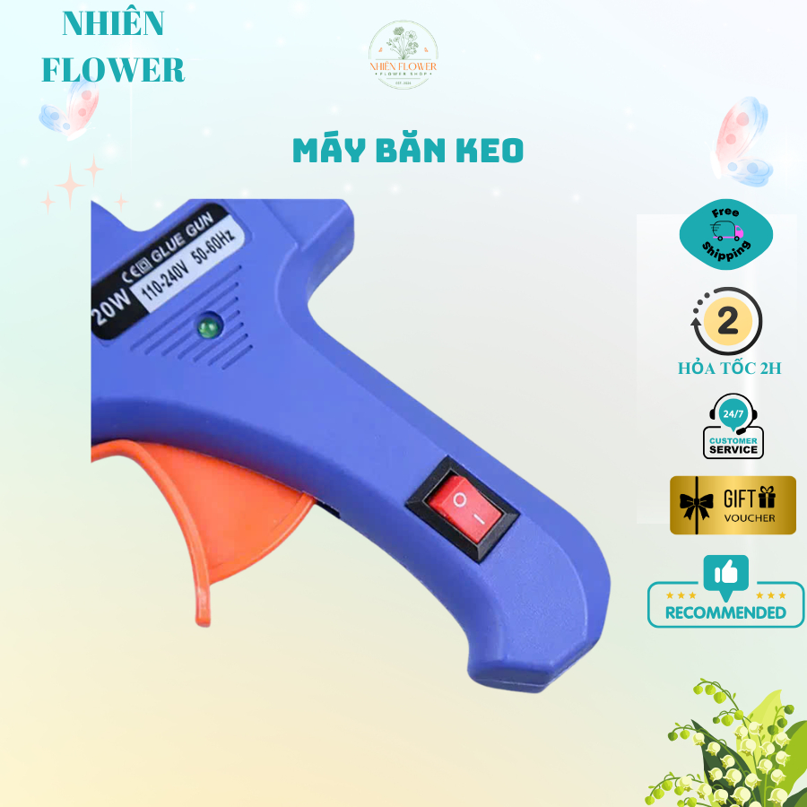 Máy Bắn Keo 20W Kèm Keo Nến Nhỏ Loại Tốt Siêu Dính Nhỏ Gọn, Tiện Lợi, Dễ Dàng Sử Dụng