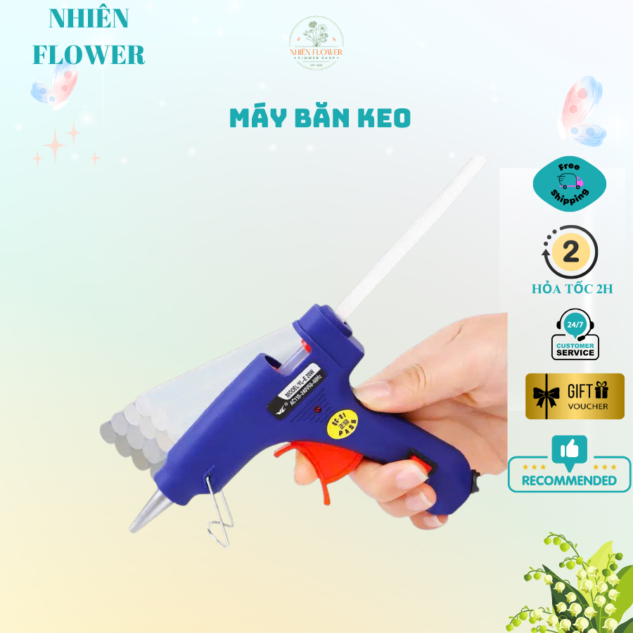 Máy Bắn Keo 20W Kèm Keo Nến Nhỏ Loại Tốt Siêu Dính Nhỏ Gọn, Tiện Lợi, Dễ Dàng Sử Dụng