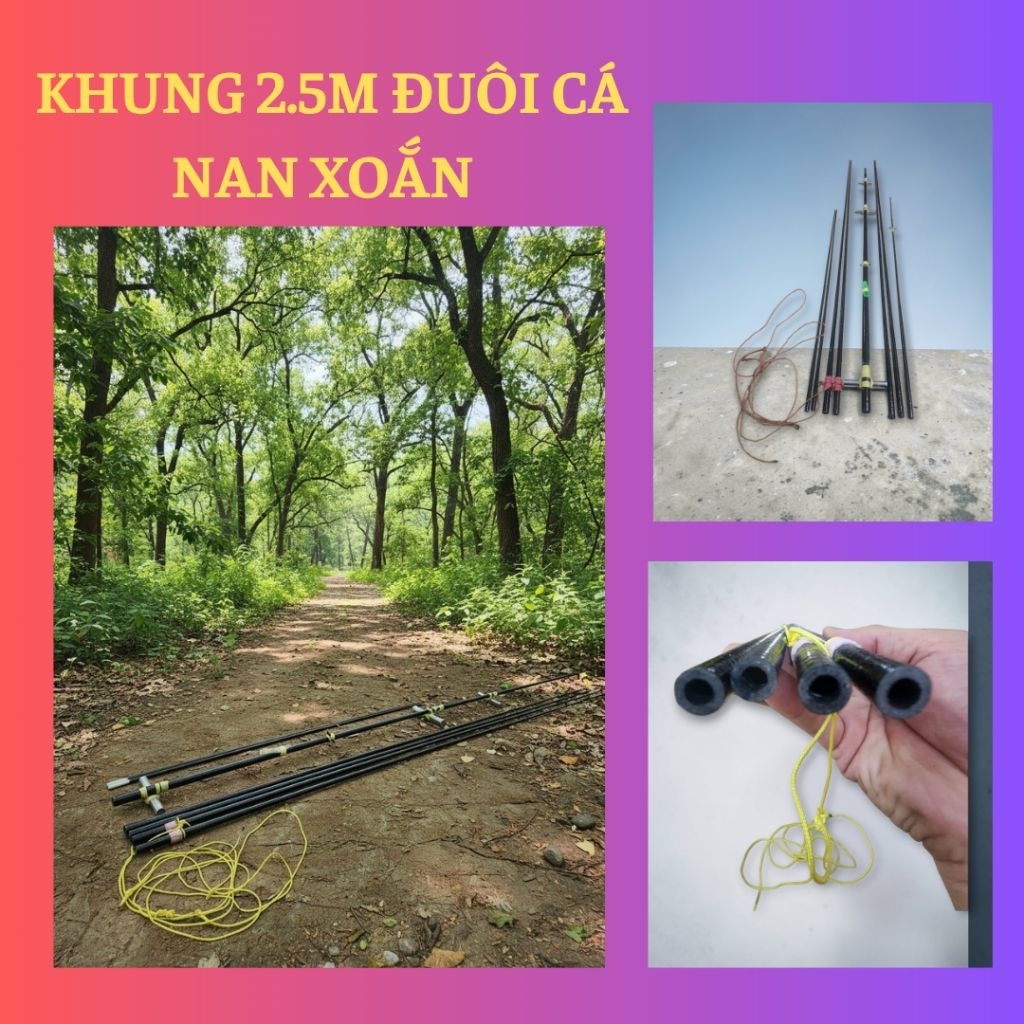 😍 KHUNG DIỀU 2.5M ĐUÔI CÁ NAN XOẮN.