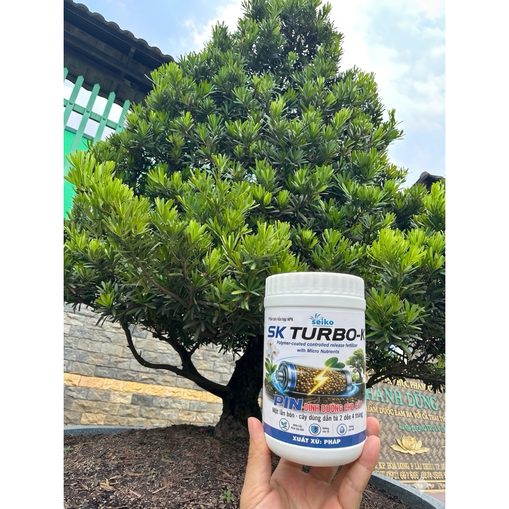 Phân bón nhả chậm có kiểm soát SK TURBO- K đầy đủ đa-trung-vi lượng, 1 lần bón cây dùng dần 2-4 tháng. Xuất xứ: Pháp