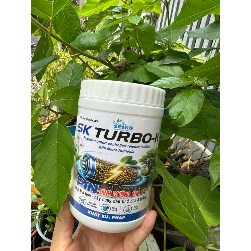 Phân bón nhả chậm có kiểm soát SK TURBO- K đầy đủ đa-trung-vi lượng, 1 lần bón cây dùng dần 2-4 tháng. Xuất xứ: Pháp