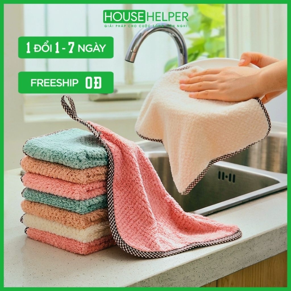 Combo 10 khăn lau đa năng siêu thấm hút, khăn lau tay lau bếp lau bàn ghế đa năng nhiều màu sắc