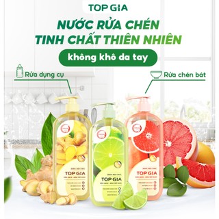 [TẶNG NƯỚC RỬA RAU CỦ] Combo 3 Chai Nước Rửa Chén Dung Tích 1L Tự Nhiên, Sạch sâu, An Toàn Cho Da