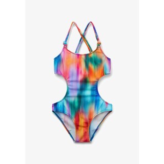 Bikini liền thân,bộ đồ bơi đi biển cho mẹ và bé họa tiết loang màu nổi bật hàng xuất dư cao cấp