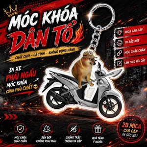 Móc khoá Cheems cưởi xe mẫu hot - móc khoá mica