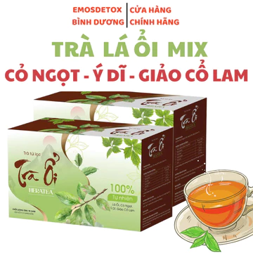 Trà lá ổi giảo cổ lam mix cỏ ngọt - ý dĩ ( 1 hộp 30 gói )
