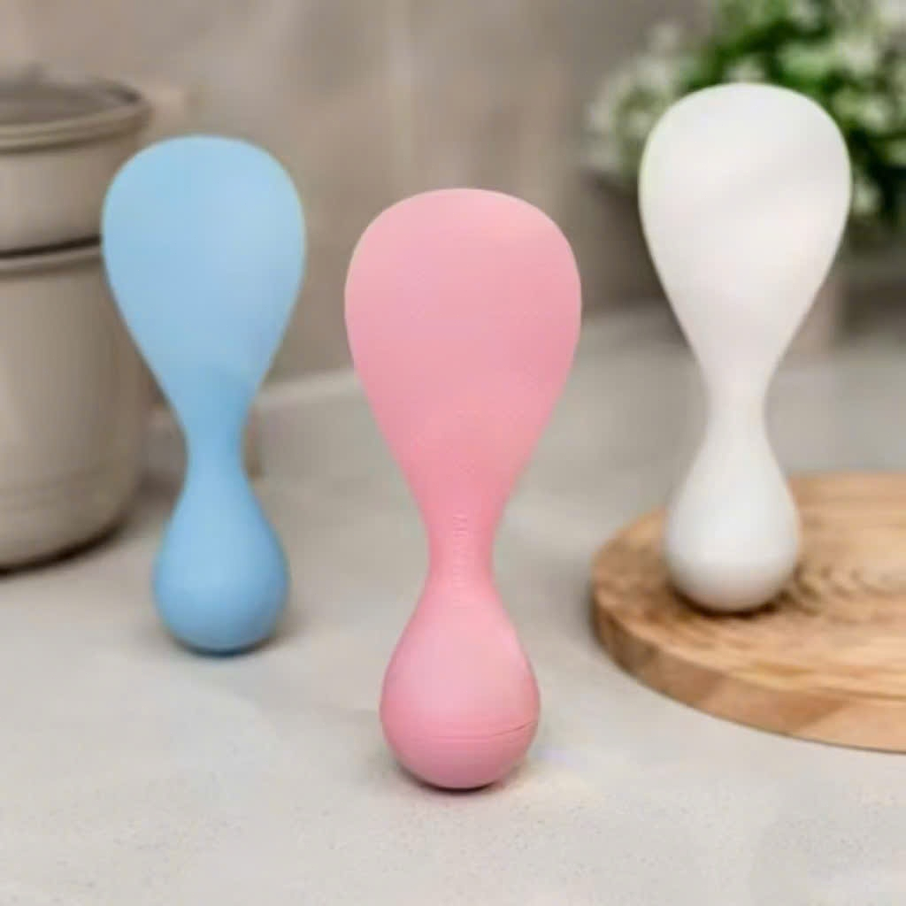 🌤️COD🌤️Muôi Xới Cơm Lật Đật Cao Cấp Chịu Nhiệt Muỗng Cơm Tự Đứng Không Đổ Hạt Vân 3D Chống Dính An Toàn