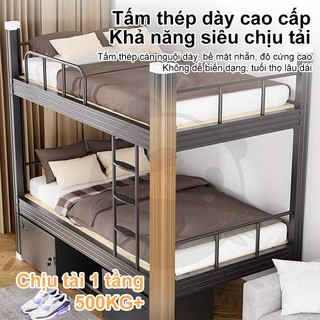 Giường Tầng Sắt Cho Bé Có Tủ Kết cấu vững chắc Sơn tĩnh điện cao cấp Thanh chắn an toàn